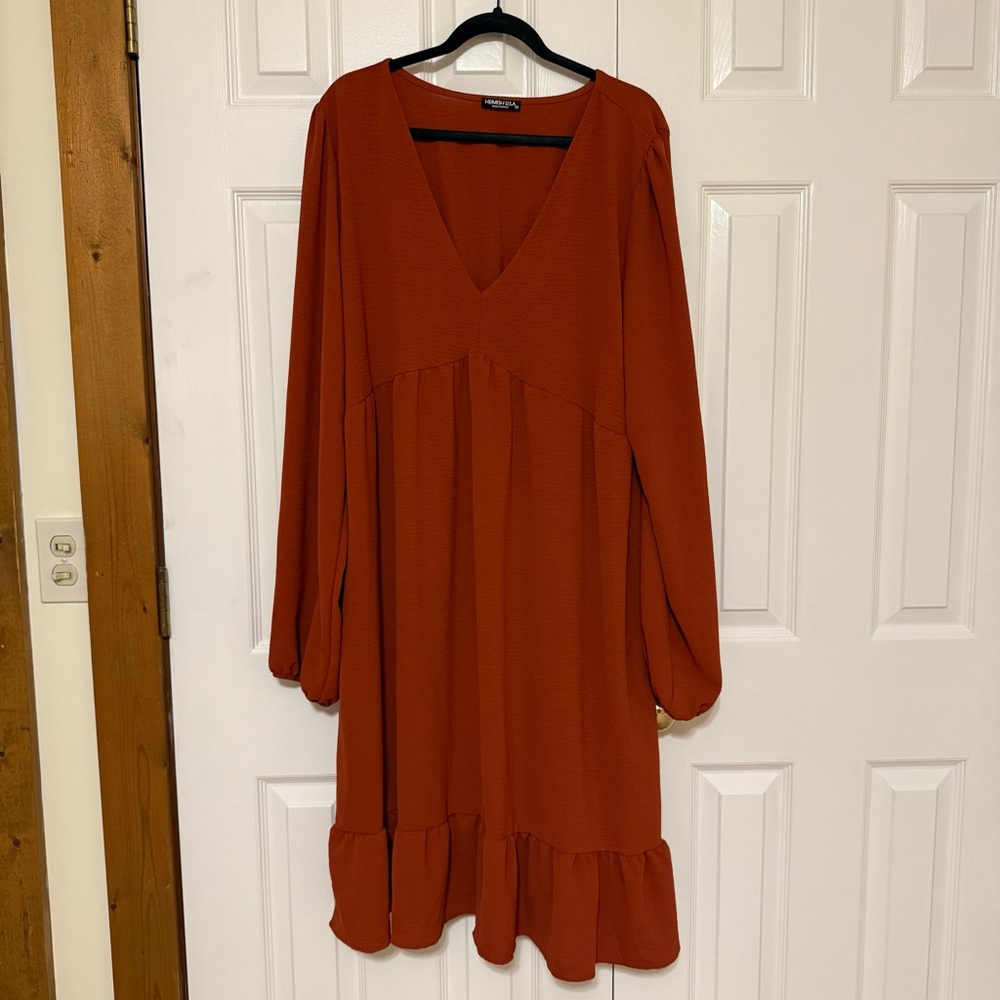 3XL - Burnt Orange Dress! HEIMISH USA